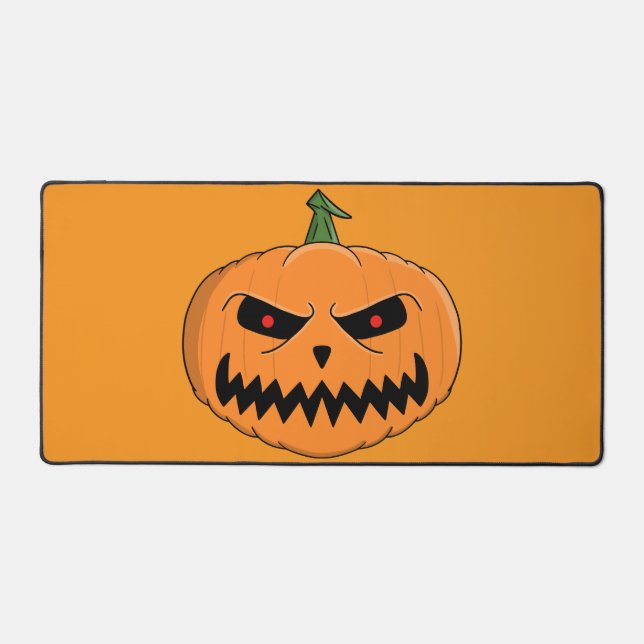Menacing Jack O'Lantern Halloween Desk Mat (Front)
