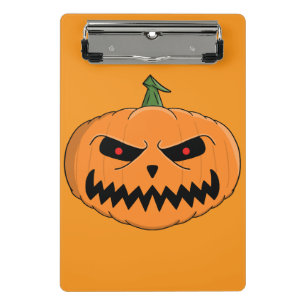 Menacing Jack O'Lantern Halloween Mini Clipboard