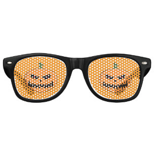 Menacing Jack O'Lantern Halloween Retro Sunglasses