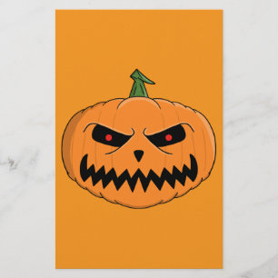 Menacing Jack O'Lantern Halloween Stationery