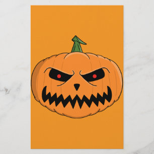 Menacing Jack O'Lantern Halloween Stationery