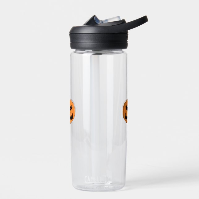 Menacing Jack O'Lantern Halloween Water Bottle (Left)