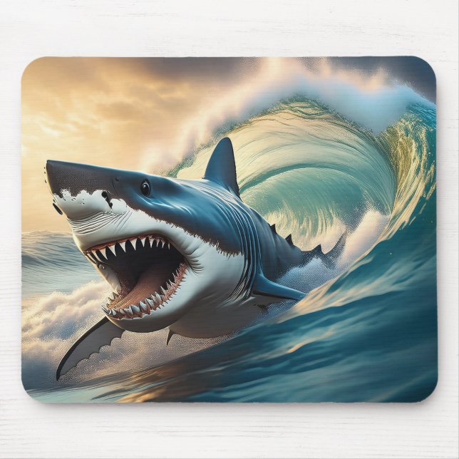 Menacing Shark Mouse Pad (Front)