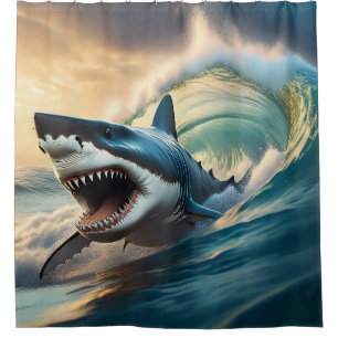Menacing Shark Shower Curtain
