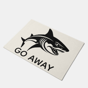 Menacing Shark with the Message "Go Away" or name Doormat