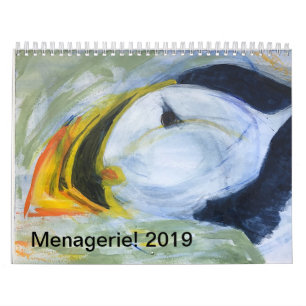 Menagerie! 2019 Calendar-original animal artwork Calendar