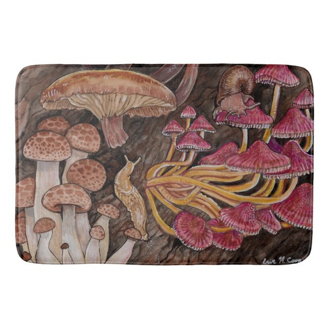 Menagerie of Mushrooms   Bath Mat (Front)