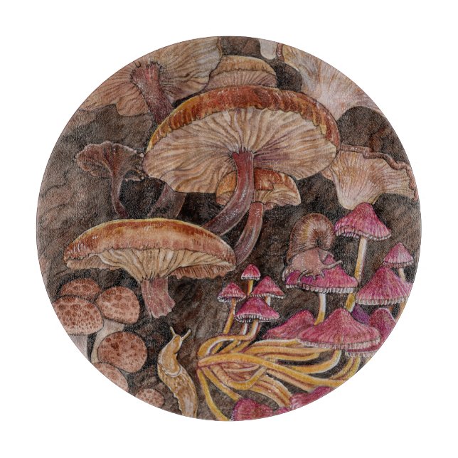 Menagerie of Mushrooms  Cutting Board (Front)