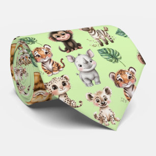Menagerie of Safari Animals Neck Tie