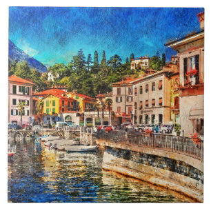 Menaggio on Como Lake, Italy Ceramic Tile