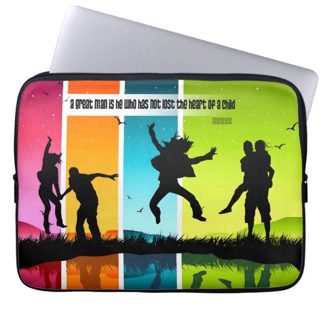 Mencius Inspirational Quote "A great man" Laptop Sleeve (Front)