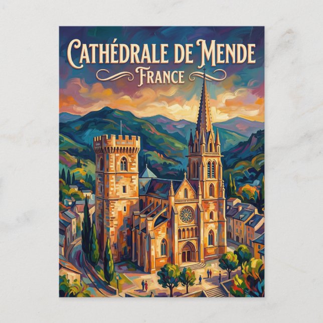 Mende Cathedral France Postcard (Front)