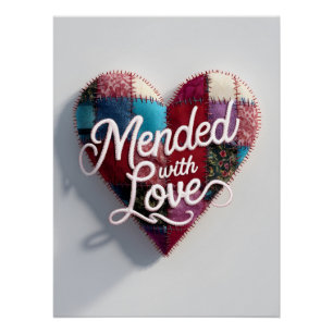 Mended with Love Art Print – Cozy Heart Wall Decor