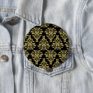 Mendela Pattern, Gold 10 Cm Round Badge
