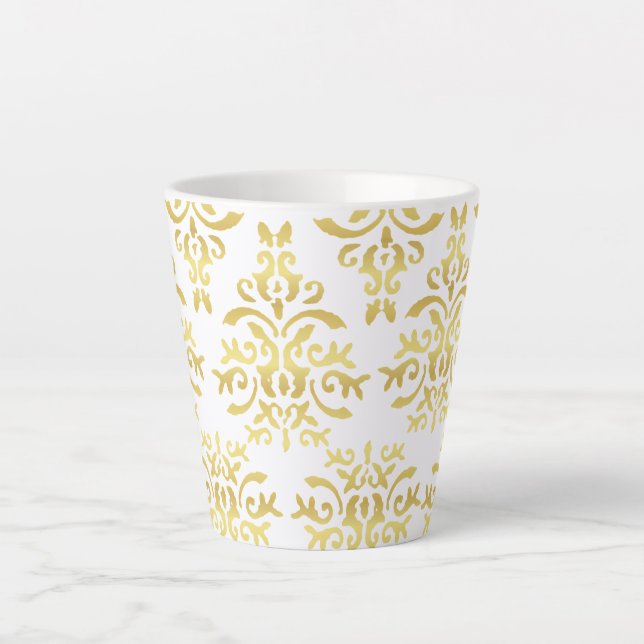 Mendela Pattern, Gold Latte Mug (Front)