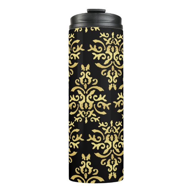 Mendela Pattern, Gold Thermal Tumbler (Front)
