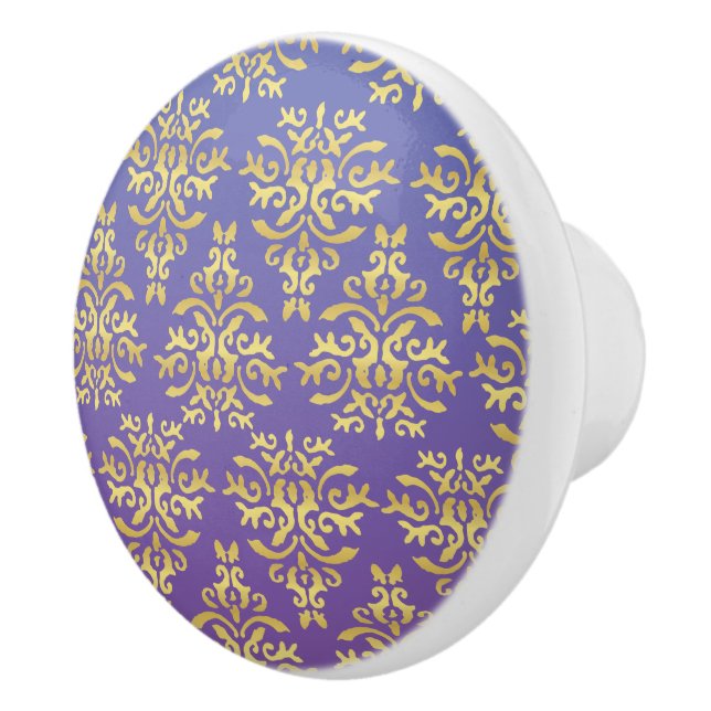 Mendela Pattern, purple Ceramic Knob (Right)
