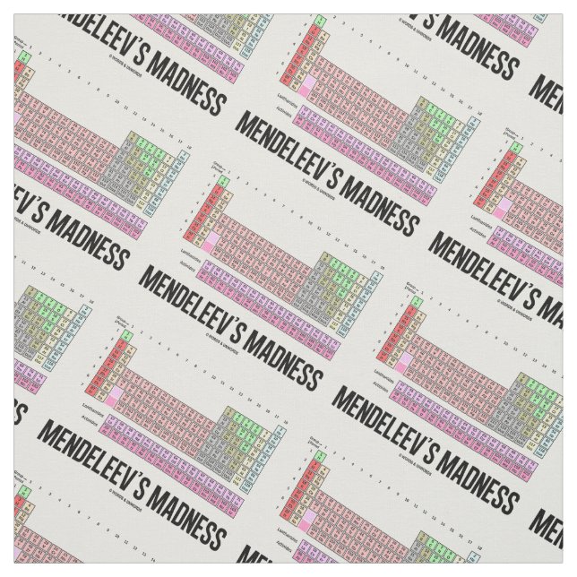Mendeleev's Madness Periodic Table Of Elements Fabric (Swatch)