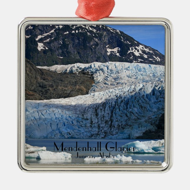Mendenhall Glacier / Juneau Alaska Template Metal Tree Decoration (Front)