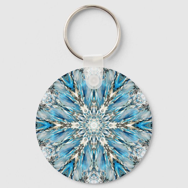 Mendenhall Glacier Mandala Keychain (Front)