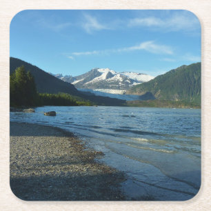 Mendenhall Lake in Juneau Alaska Landscape Square Paper Coaster