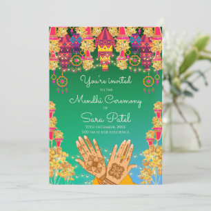 Mendhi Night invites & Henna party invitations