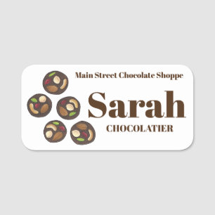 Mendiants French Chocolatier Chocolate Candy Shop Name Tag
