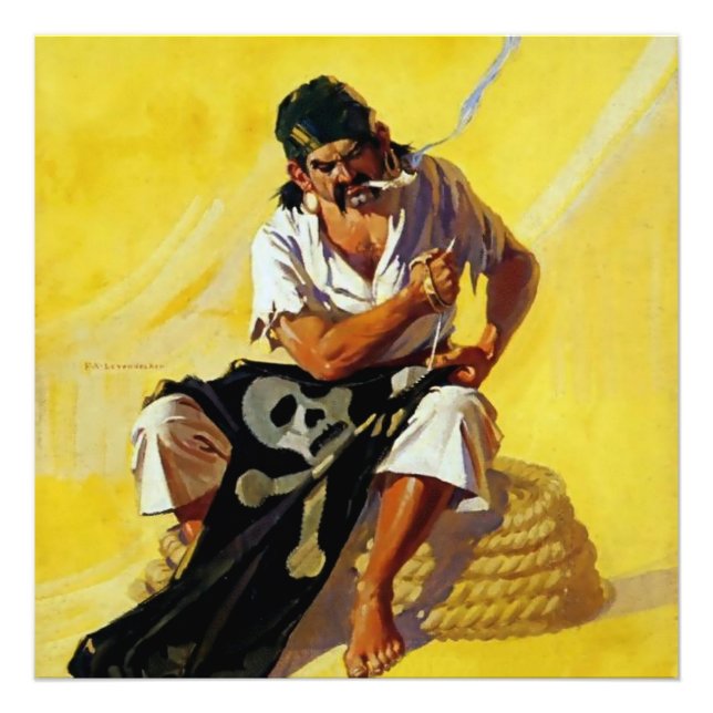 “Mending the Pirate Flag” by FX Leyedecker Photo Print (Front)