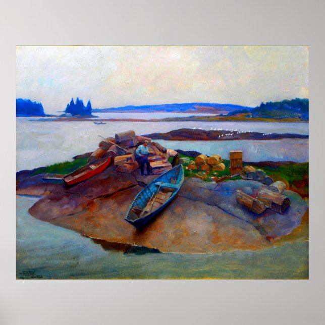 Mending Traps Martinsville Maine N. C. Wyeth 1934 Poster (Front)