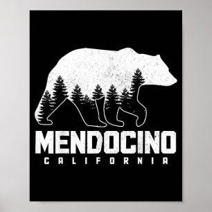 Mendocino California Bear Grizzly Pride Outdoor Poster