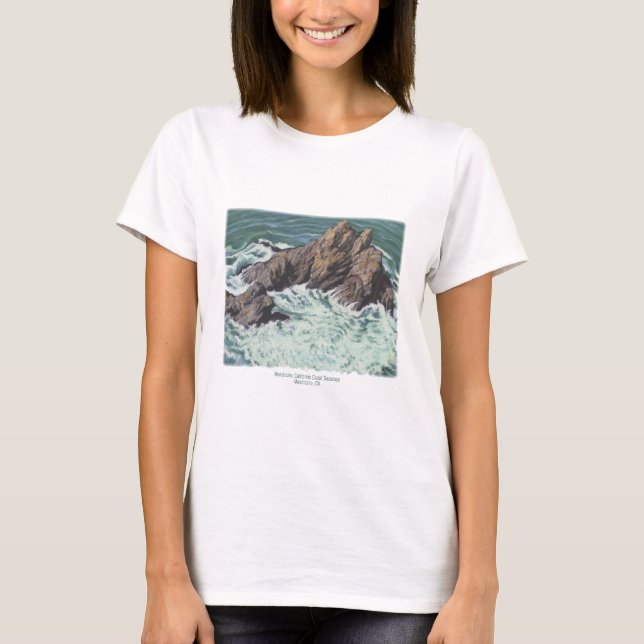 Mendocino California Coast Seascape; print,t-shirt T-Shirt (Front)