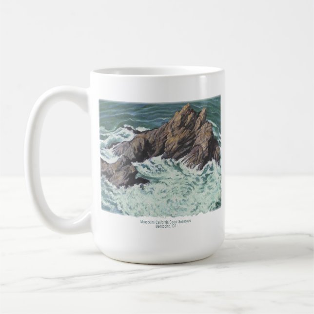  Mendocino California, fine art,  plein aire lands Coffee Mug (Left)