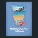 Mendocino California map Poster<br><div class="desc">Mendocino California map in a beautiful vintage style.</div>
