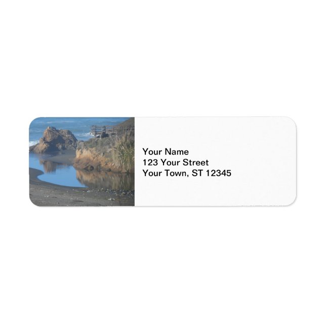 Mendocino Coast Beach Return Address Label (Front)