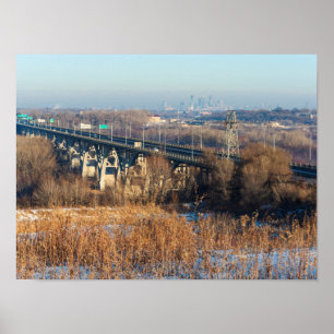 mendota bridge spanning minnesota river valley poster