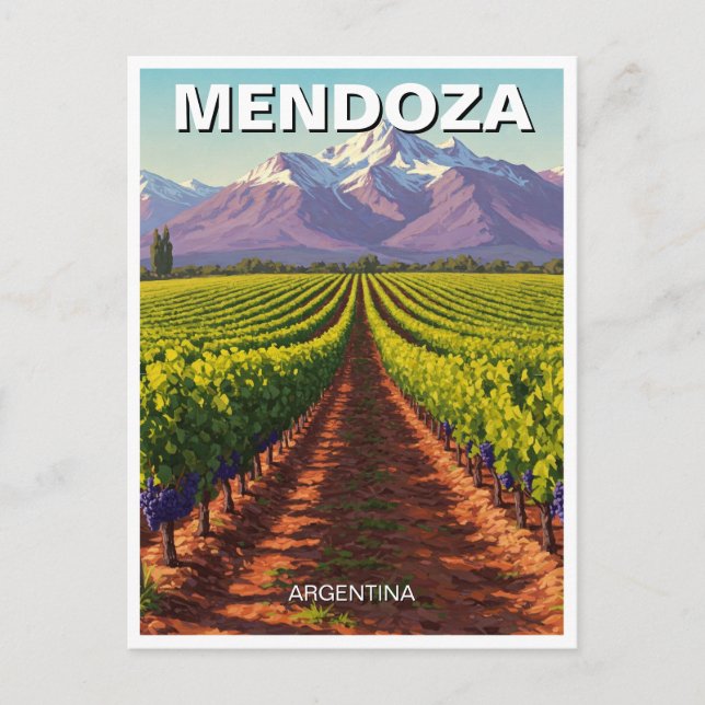 Mendoza Argentina Travel Postcard (Front)