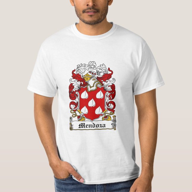 Mendoza Family Crest - Mendoza Coat of Arms T-Shirt (Front)