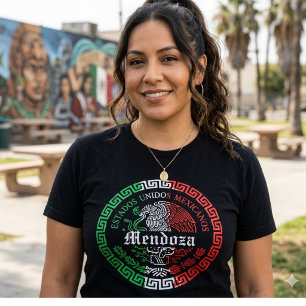 Mendoza Last Name México emblem shirt women