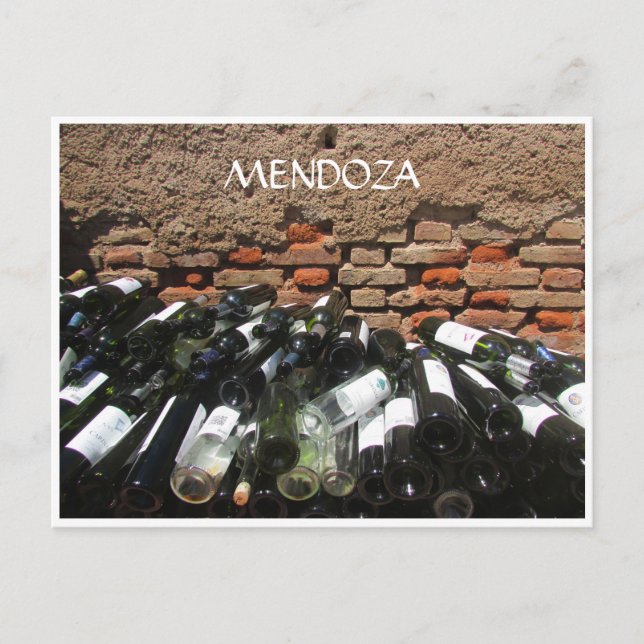 mendoza wine bottles postcard (Front)