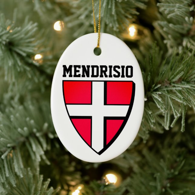 Mendrisio coat of arms - SWITZERLAND Ceramic Ornament (Tree)