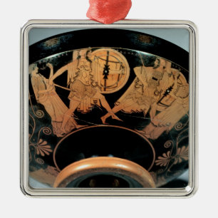 Menelaos, accompanied by Aphrodite Metal Ornament