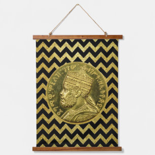 Menelik II Empire of Ethiopia Rasta Roots Hanging Tapestry