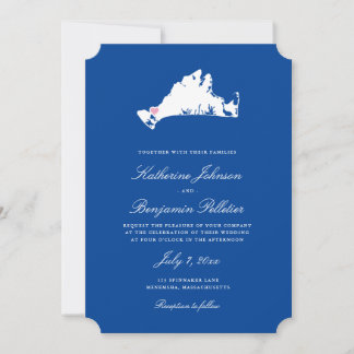 Menemsha Martha's Vineyard Elegant Map Wedding Invitation