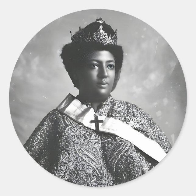 Menen Asfaw Queen Africa Empress Selassie I Roots Classic Round Sticker (Front)