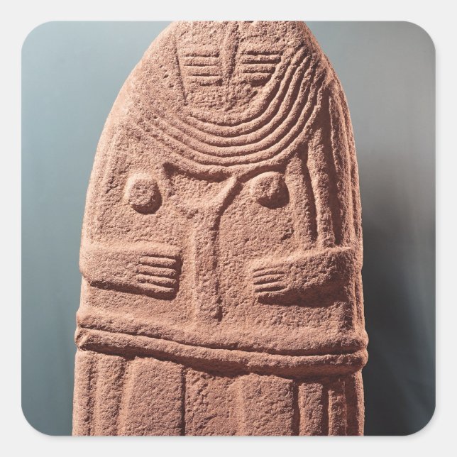 Menhir statue no.4, from Saint-Sernins-sur-Rance Square Sticker (Front)