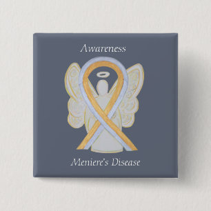 Meniere's Disease Awareness Ribbon Angel Pin