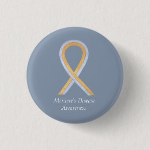 Meniere's Disease Awareness Ribbon Custom Pin