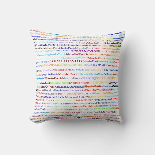 Menlo Park Text Design II Throw Pillow (Front)