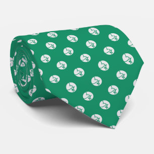 Mennonite Logo (White Dots on Green Background) Tie