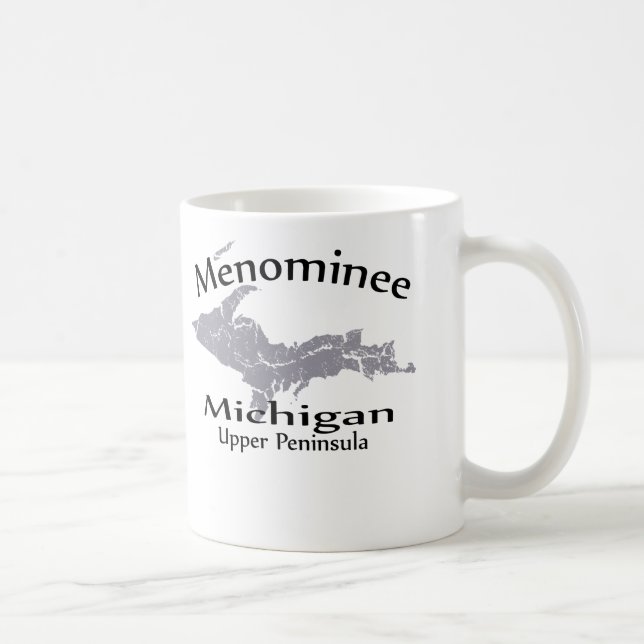 Menominee Michigan Map Design Mug (Right)